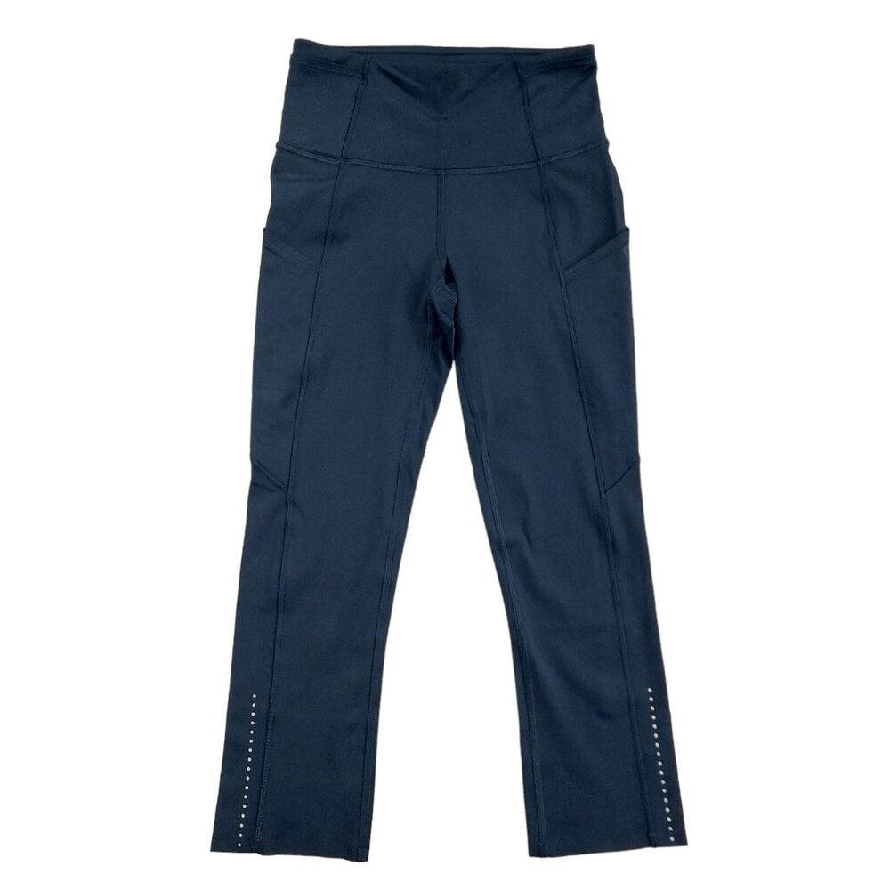 Lululemon Leggings Womens 2 Navy High Rise Crop Gym Athleisure Workout Yoga